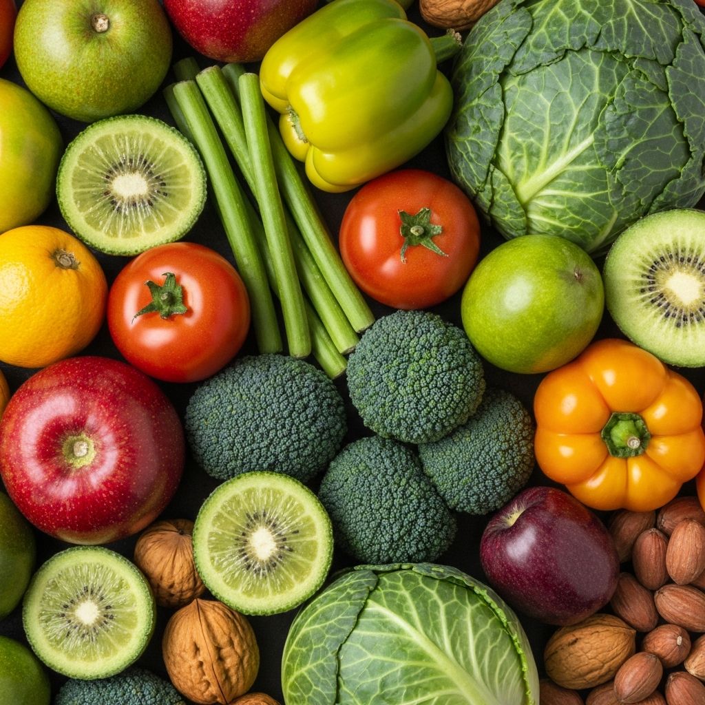 Colorful fruits and vegetables